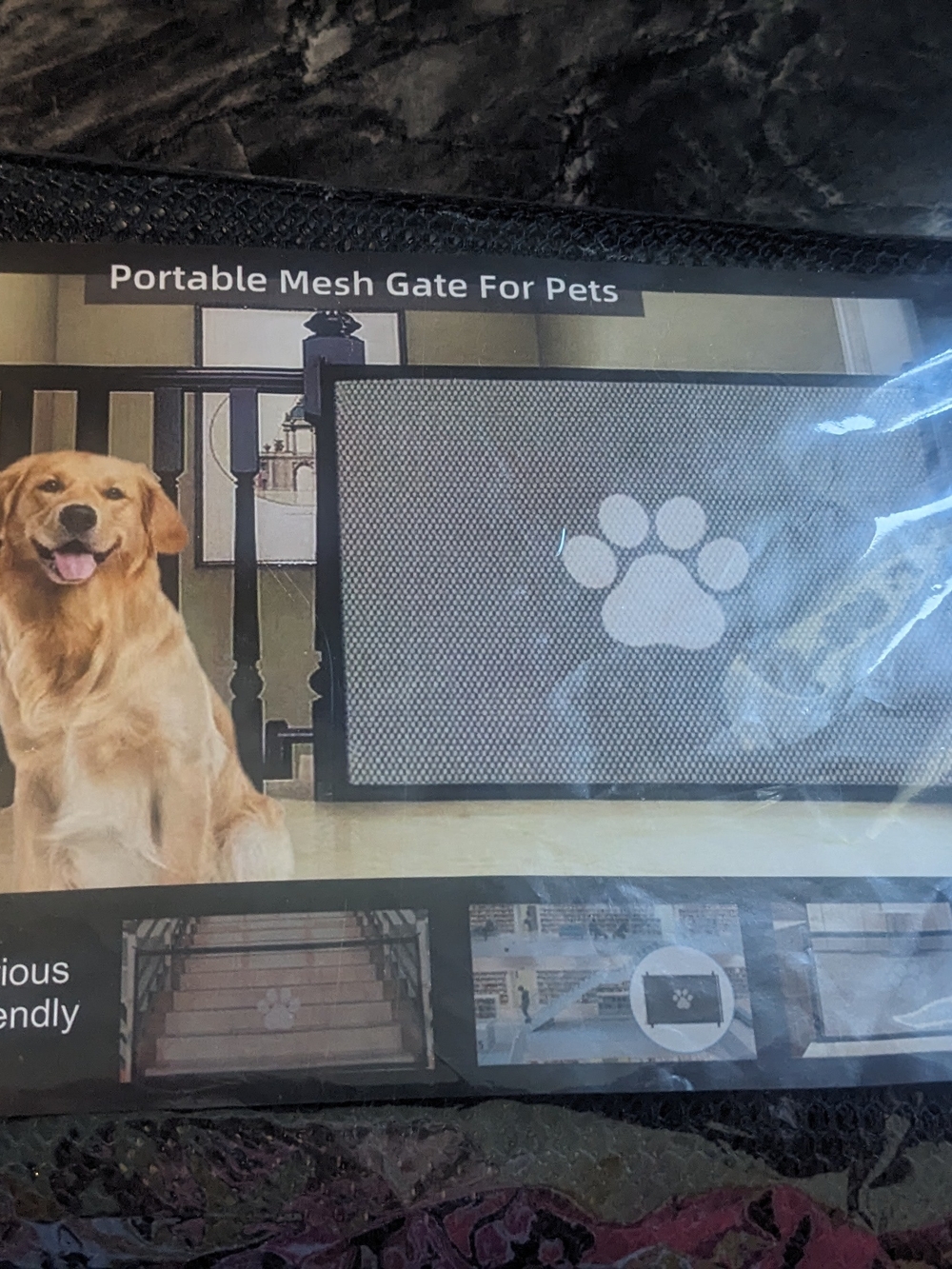 Portable Mesh Pet Gate - Black NWT